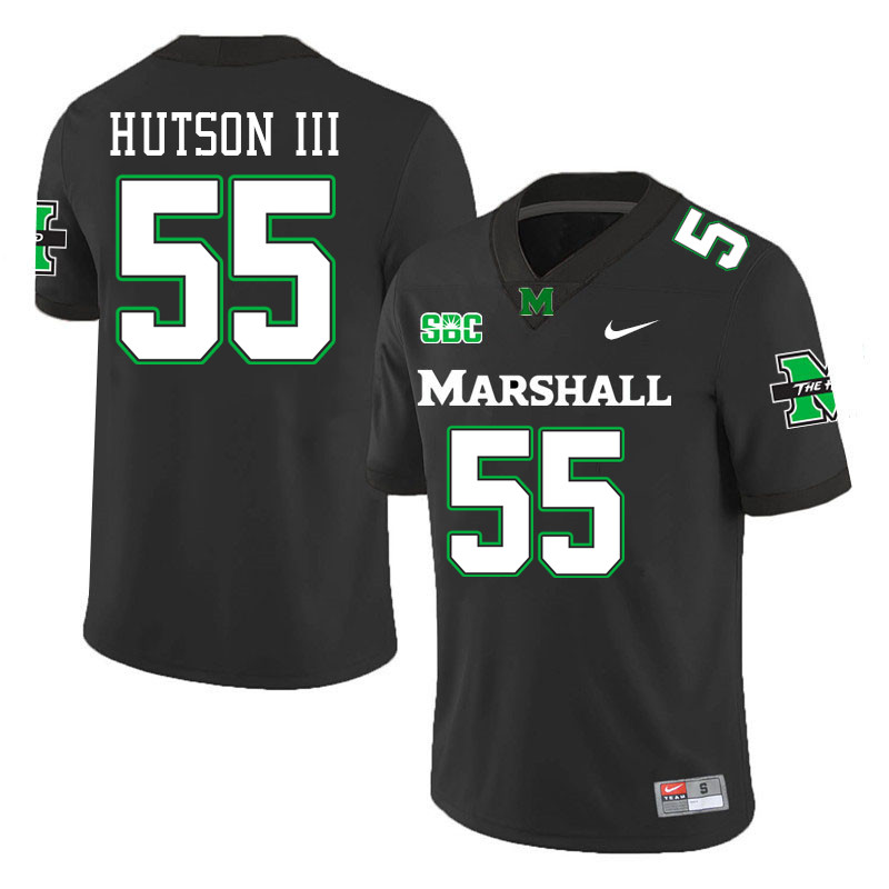 Marshall Thundering Herd #55 Paul Hutson III College Football Jerseys Stitched-Black Marshall Thundering Herd #55 Paul Hutson III College Football Jerseys Stitched-Black